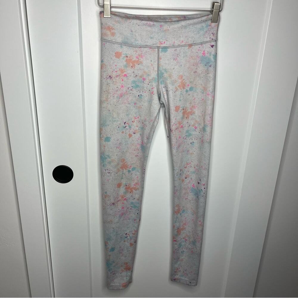 Athleta Girl Chit Chat Rainbow Platter Print Full Length Athletic Leggings XL 14